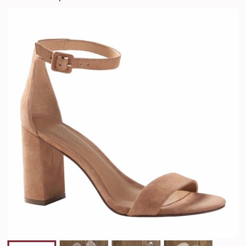 Banana Republic Barely There Ankle Strap Block Sandal